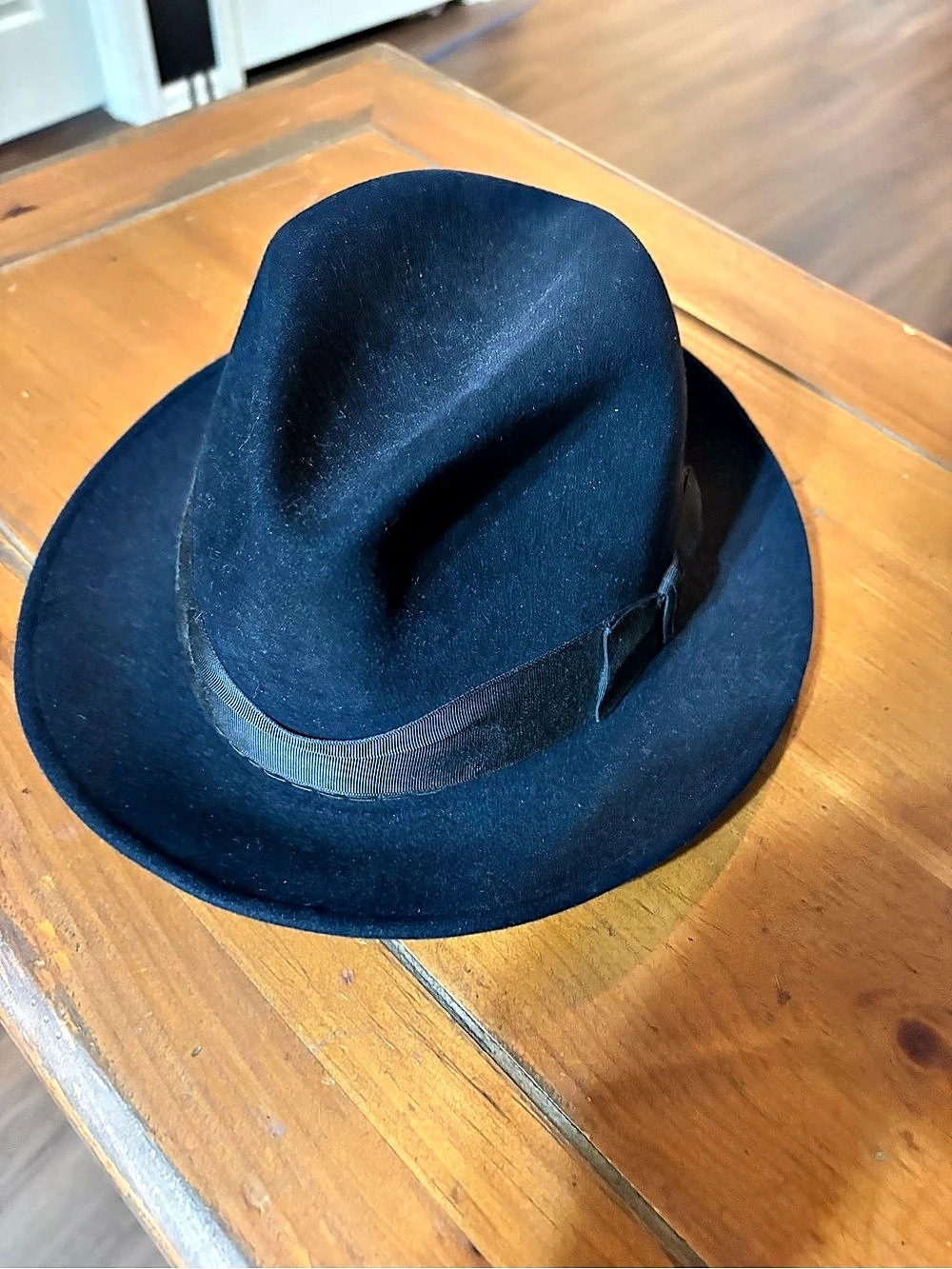 Stetson Royal Stetson Saxon Fedora Hat in Midnight Blue Size 7 1/8